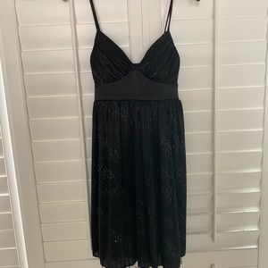 Black silver sparkly party dress.